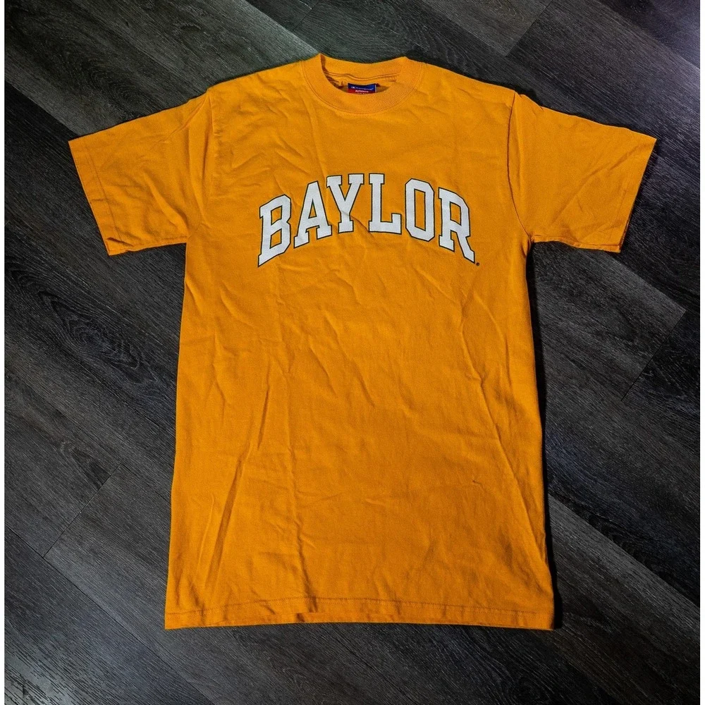 Baylor Bears Shirt Mens M Yellow NCAA Football Champion Graphic Tee Short Sleeve
